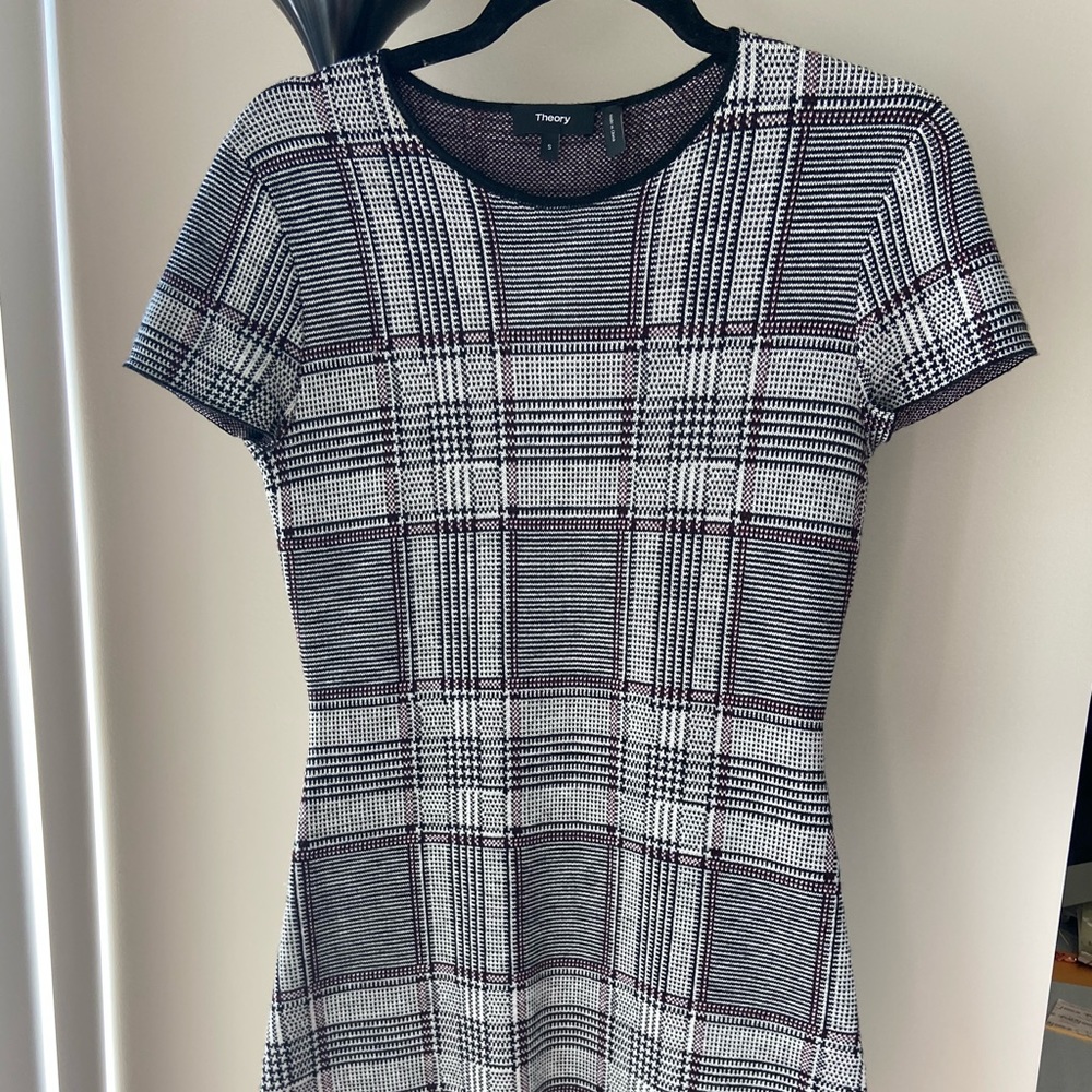 Theory cap-sleeve knit dress